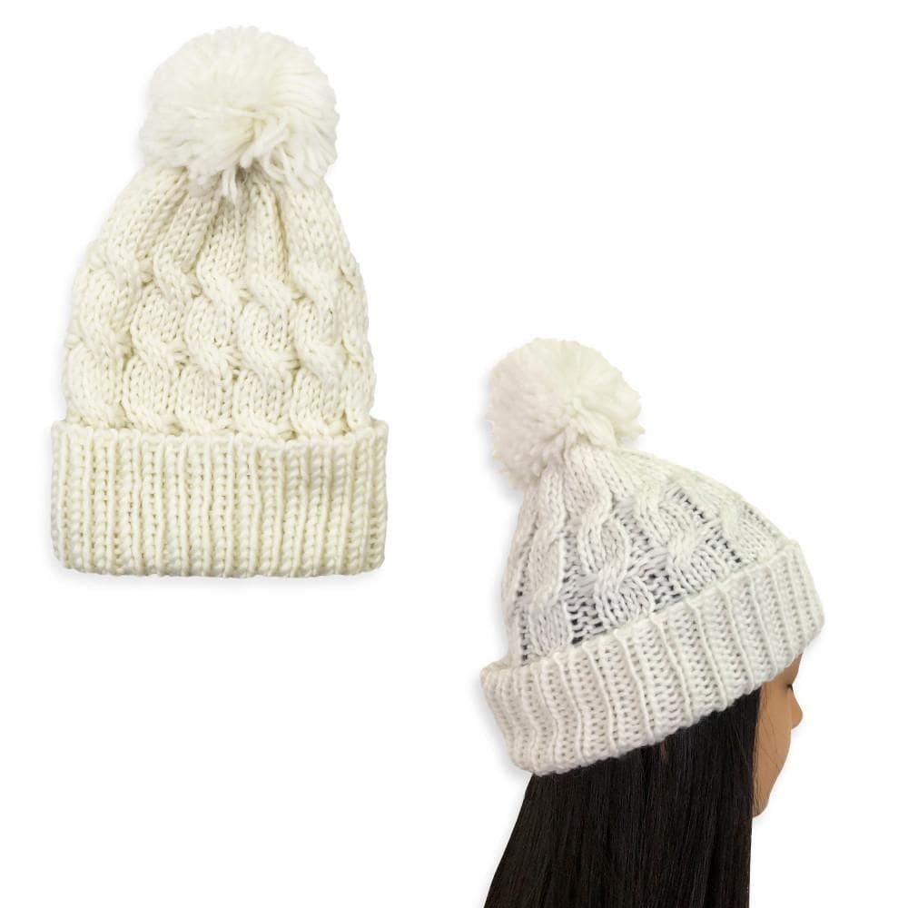 Touca Com Pompom - Branco