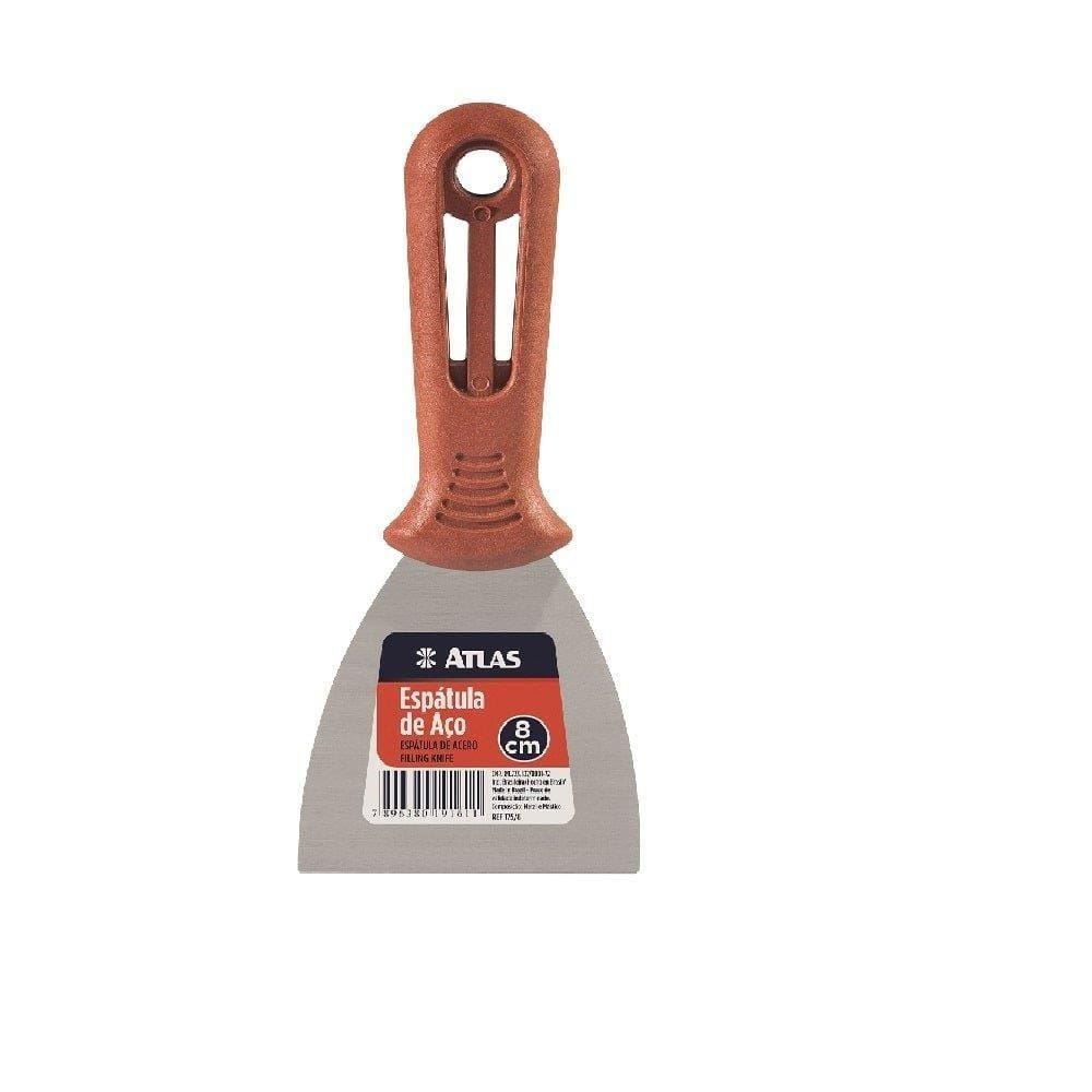 Espátula Aço Carbono Atlas 175/8 8cm - Embalagem com 12 Unidades
