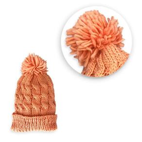 Touca Com Pompom - Salmão