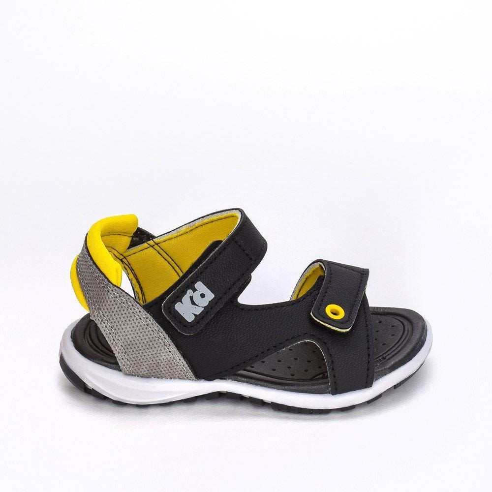 Sandália Infantil Masculina Kidy Papete Flex Cinza Amarelo