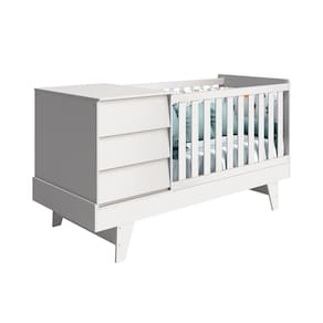 Berço Americano Multifuncional 4 Em 1 Prince Branco Fosco - Reller