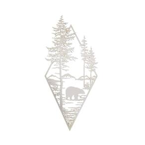 Urso Decorativo Mata Mdf 3mm Branco 43x20 Cm [F031]