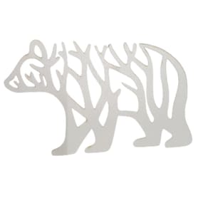 Urso Decorativo Raizes Mdf 3mm Branco 19x11 Cm [F031]