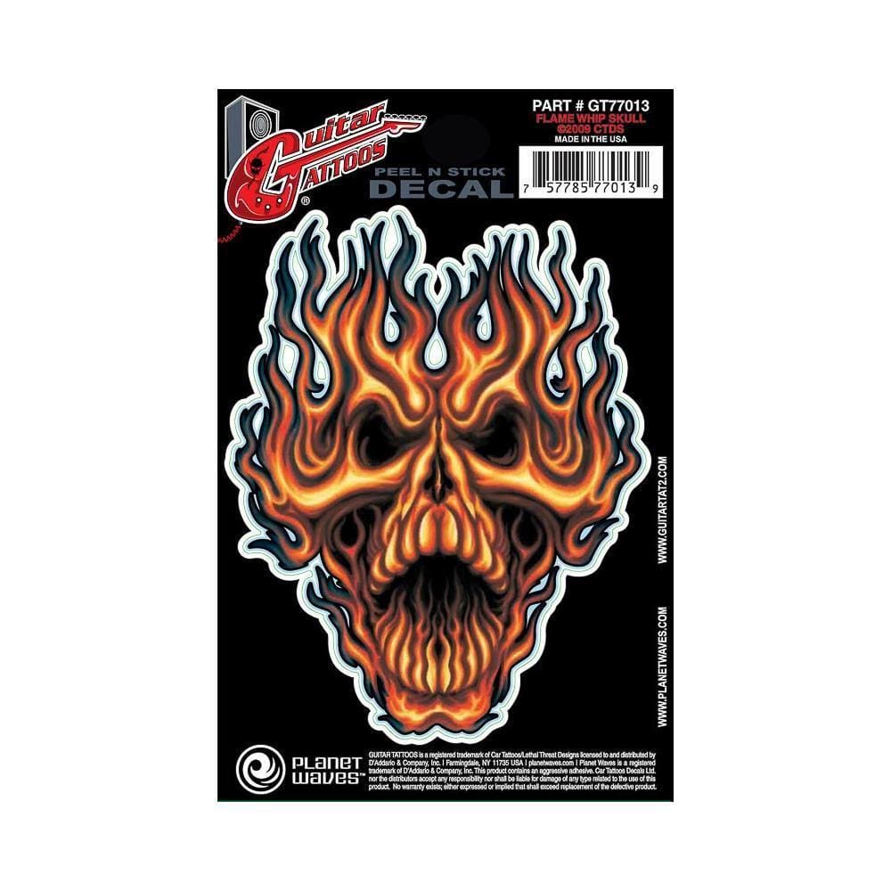 Adesivo Guitarra Flame Whip Skull Tattoo D Addario GT77013 [F035]