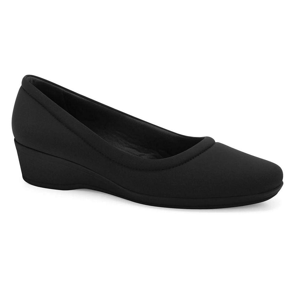 Sapato Feminino Comfortflex Ultraconforto Salto Baixo Fechada Lycra 2494305