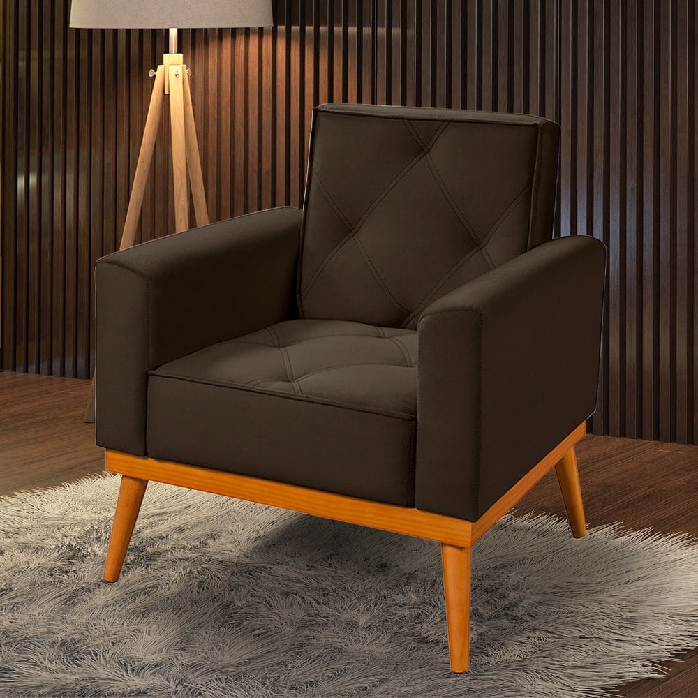 Poltrona em Veludo Florença Café