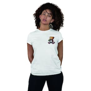Camiseta Feminina Ursinho Pelúcia Estiloso Bebendo Cerveja
