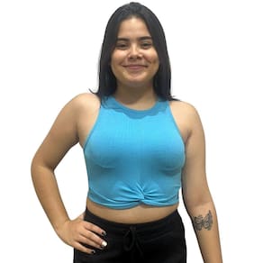 Cropped Regata Com Torção Riu Kiu Azul 10635