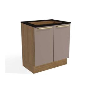 Módulo Cozinha Kappesberg Botanic Balcão Botanic M623 P-cooktop 2 Portas C-tampo 80cm Nogueira-fendi-preto - Kappesberg