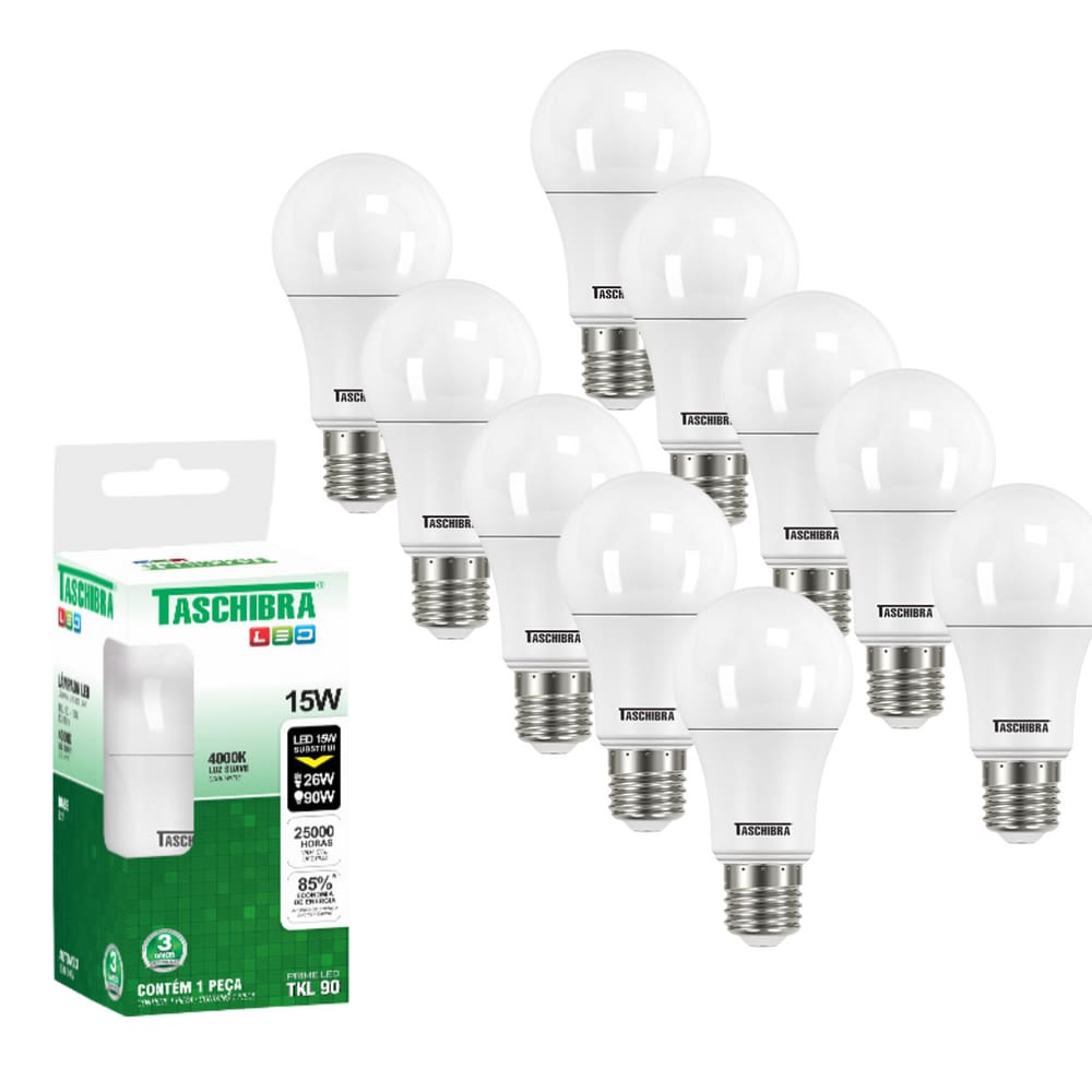 Kit 10 Lâmpada Led 15w Taschibra