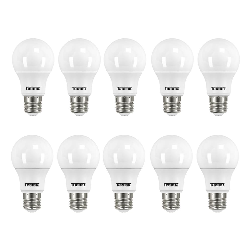 Kit 10 Lâmpada Led 9w Bulbo Soquete E27 Bivolt 4000k - Taschibra