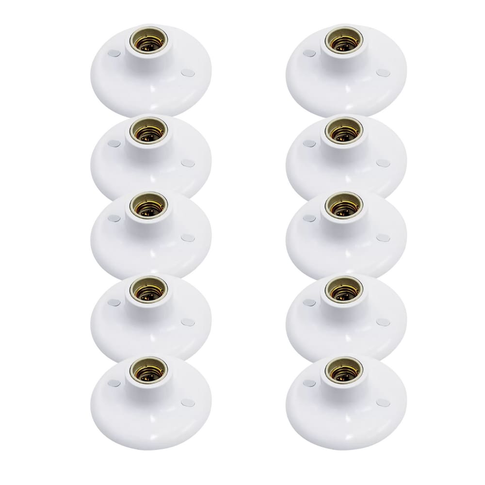Kit 10 Plafons Soquete Porcelana E27 Branco - Taschibra