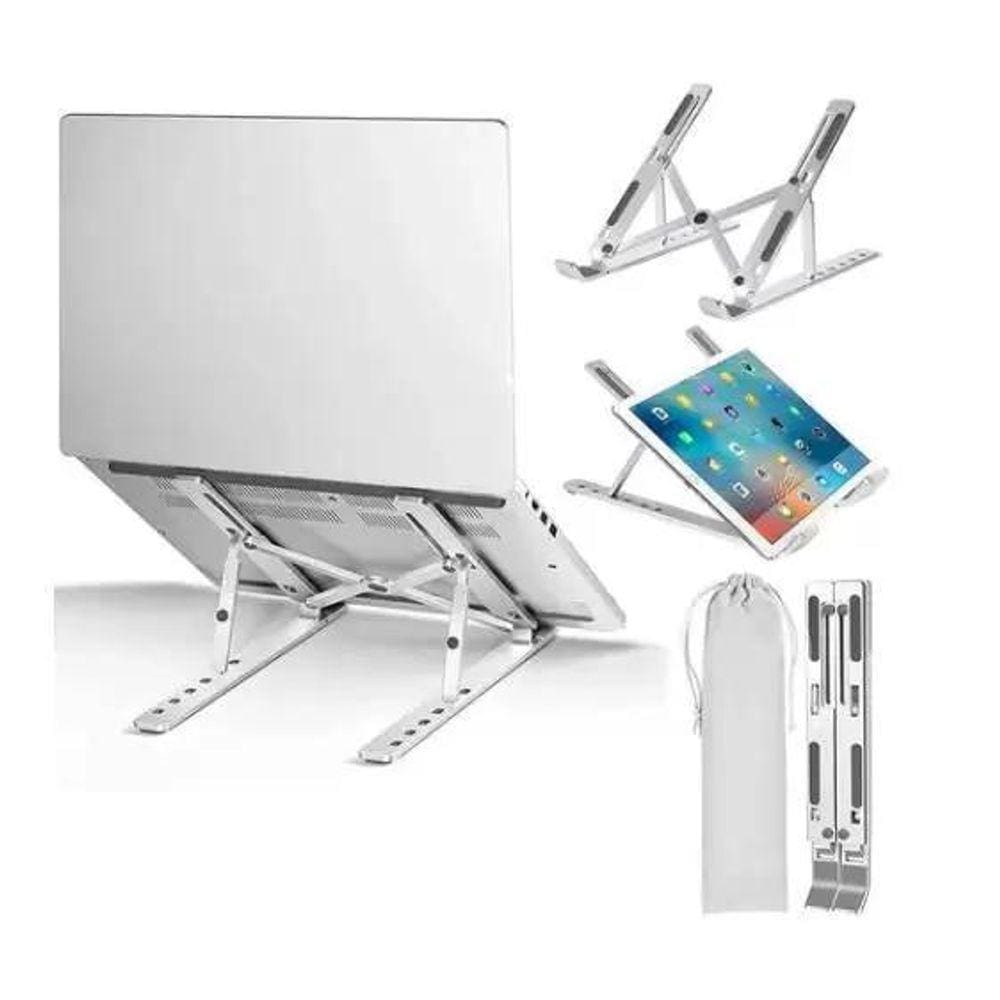 Base Para Notebook De Metal Dobrável E Altura Ajustável