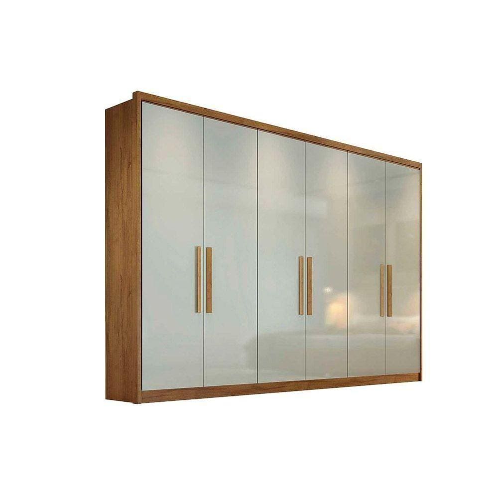 Guarda Roupa Casal 6 Portas E 8 Gavetas Robust Plus Freijo Cumaru C/ Fendi - Novo Horizonte