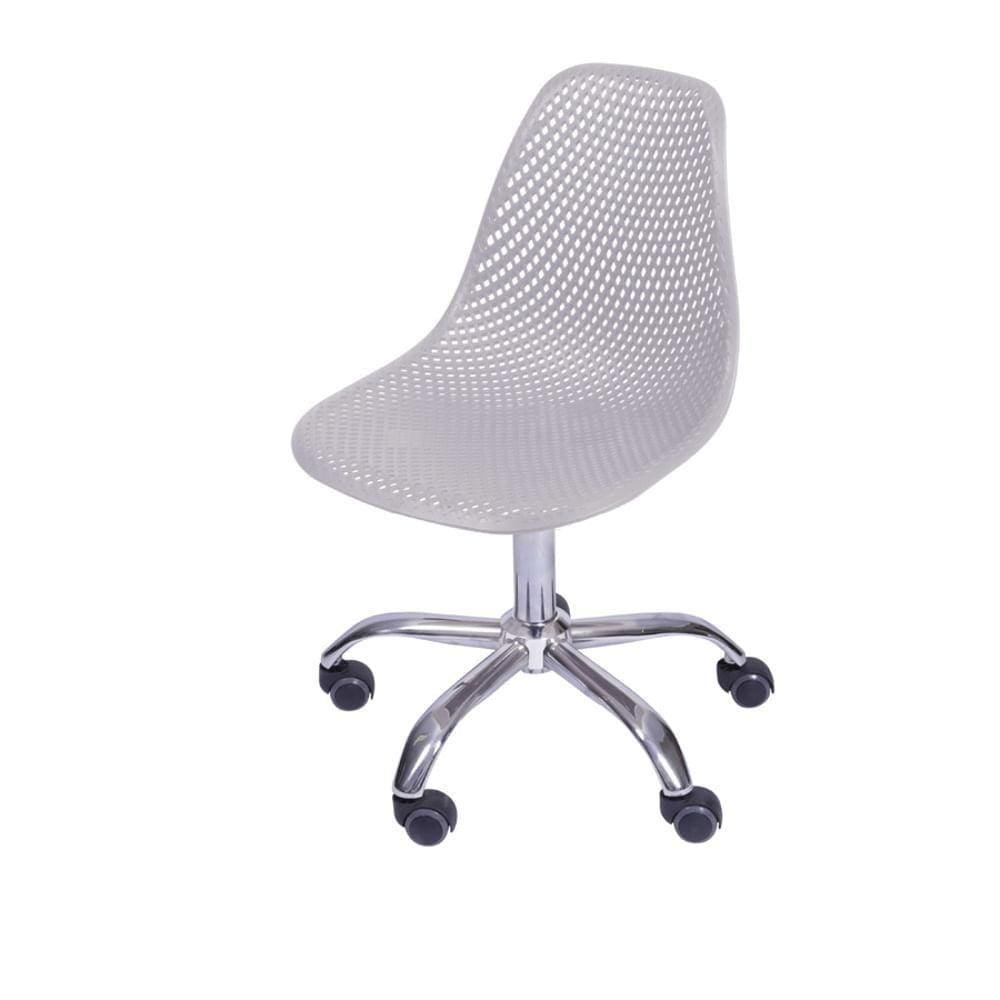Cadeira Giratória Eames Colmeia Polipropileno Fendi Base Rodizio Cromada
