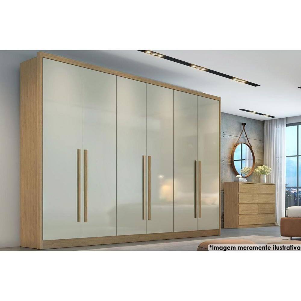 Guarda Roupa 6 Portas E 6 Gavetas Robust Plus Freijó-fendioff - Novo Horizonte