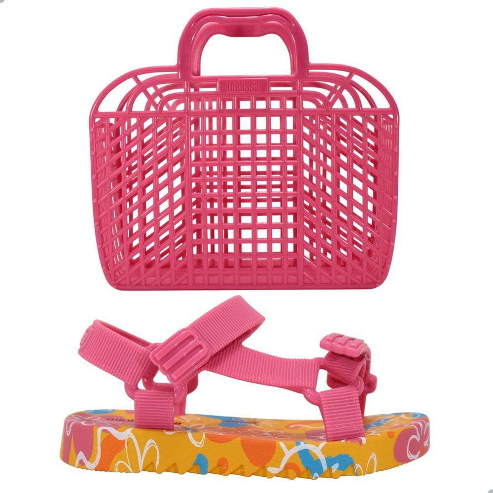 Sandália Mini Melissa Playtime Baby Amarelo/Rosa