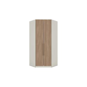Closet Modulado de Canto Oblíquo MC05 Seletto c/ 2 Portas e 3 Gavetas cor Areia/Jequitibá - Henn