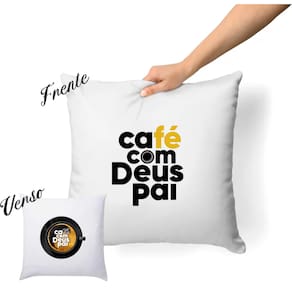 Almofada Com Estampa do Livro Café Com Deus Pai Presente de Decoração e Conforto Espiritualidade Inspiração Reflexão
