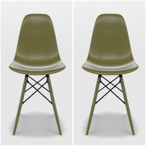 Cadeira para Sala de Jantar Eames Pp Dsw Inj Verde Militar