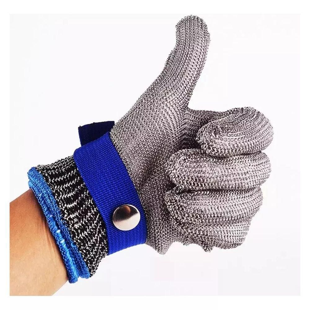 Kit 2 Luvas P açougueiro malha aço proteção segurança
