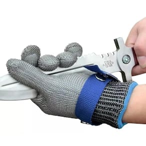 Kit 6 Luvas GG açougueiro malha aço proteção segurança