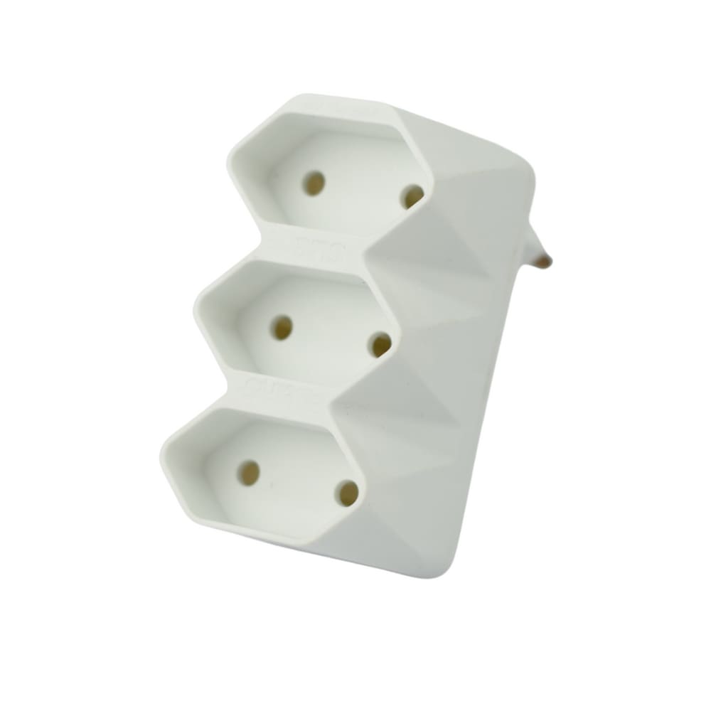 Adaptador Multiplicador 2P - T de 1 Para 3 Tomadas