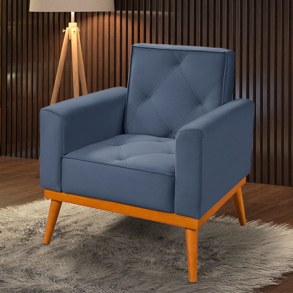 Poltrona Florença Veludo Denin