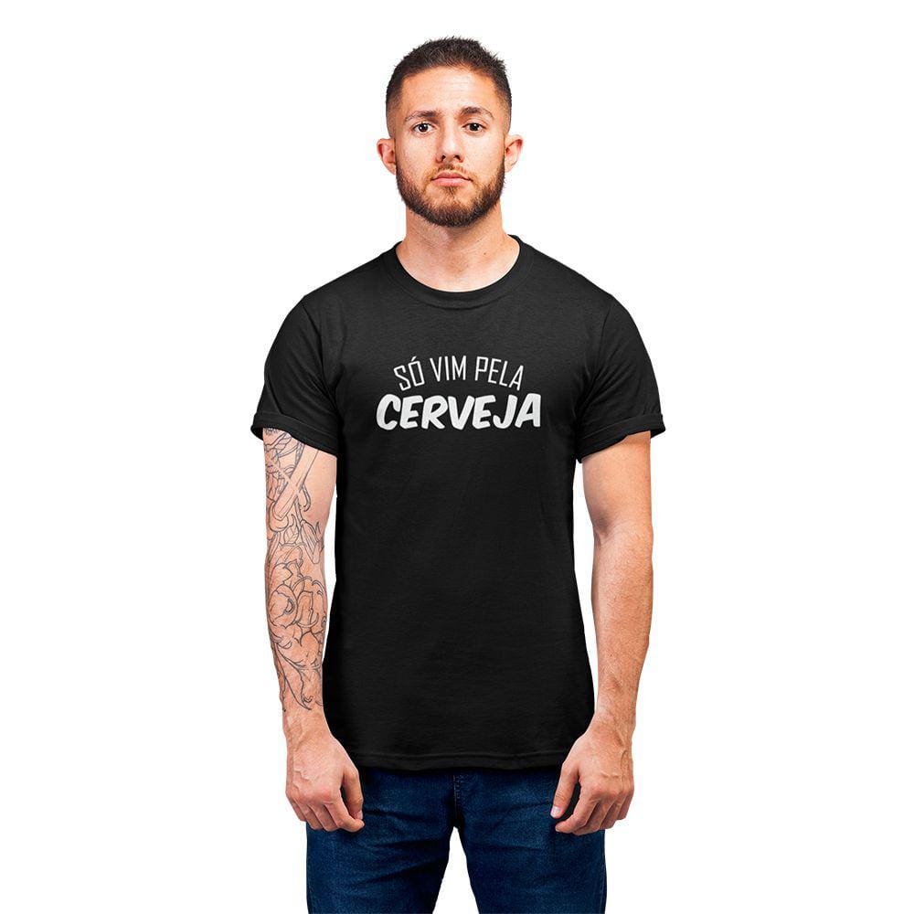 Camiseta Masculina Só Vim Pela Cerveja Frase Engraçada Beer