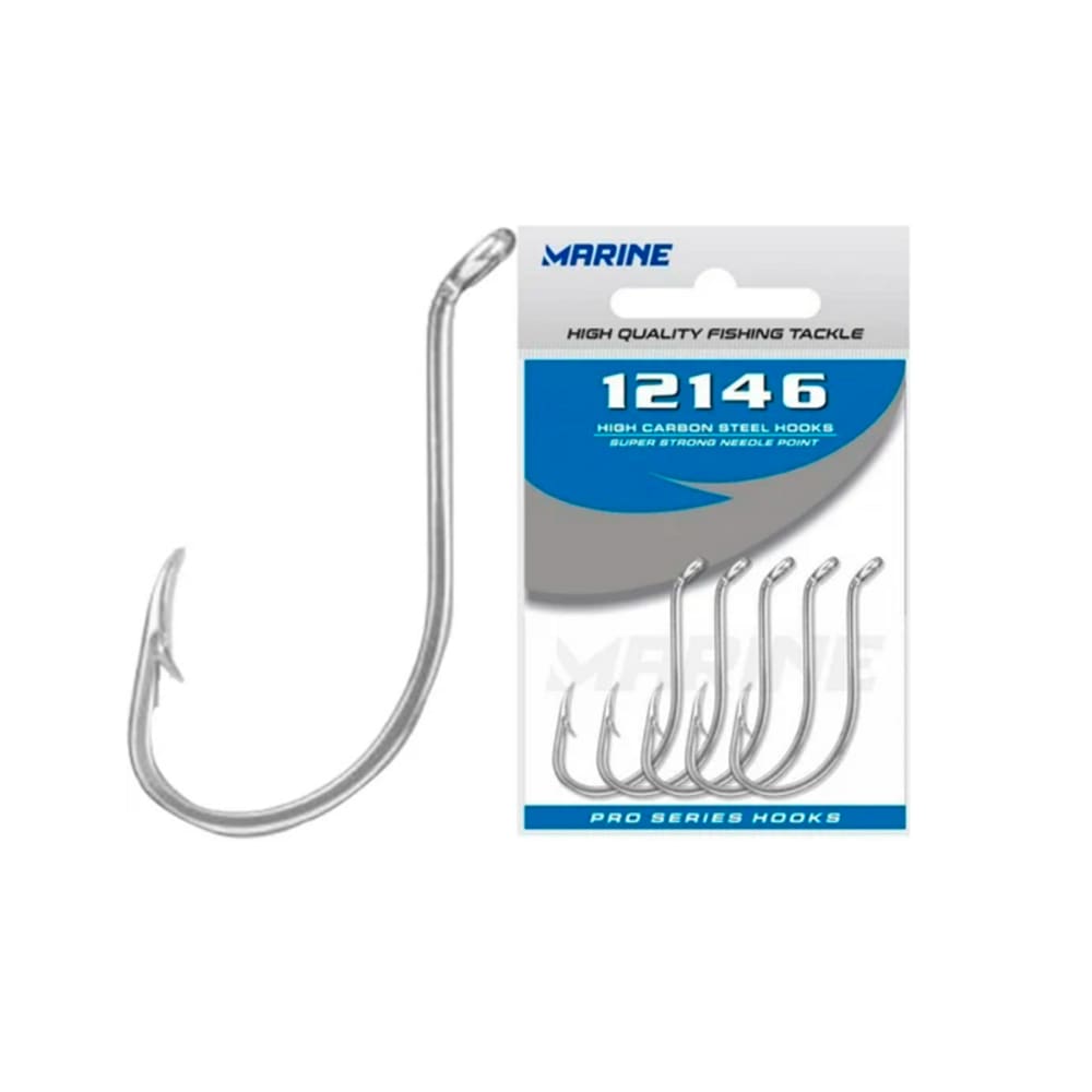 Anzol Pesca Marine Sports 12146 Super Resistente Black Nº 8 Cartela C/ 50un