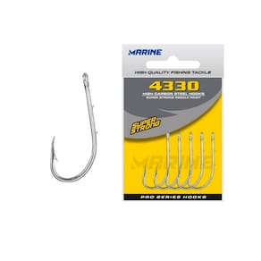 Anzol Pesca Marine Sports Super Strong 4330 Nickel Nº 7/0 Cartela Com 10 Unidades