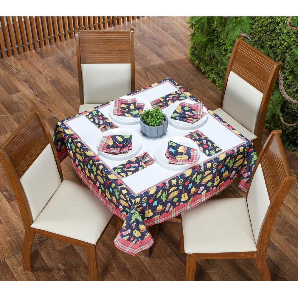 Jogo Para Mesa Posta Decorativo 9 Peças Festa Junina