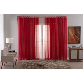 Cortina Sala Quarto Voal Liso Delicate 300X220 Transparente