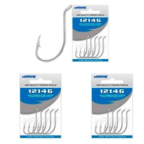 Kit Anzol Pesca Marine Sports 12146 Black Nº 1/0 Com 3 Cartelas - 150 Peças
