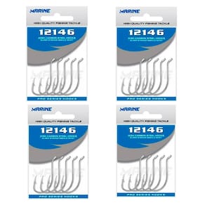 Kit Anzol Pesca Marine Sports 12146 Black Nº 3/0 Com 4 Cartelas - 100 Peças