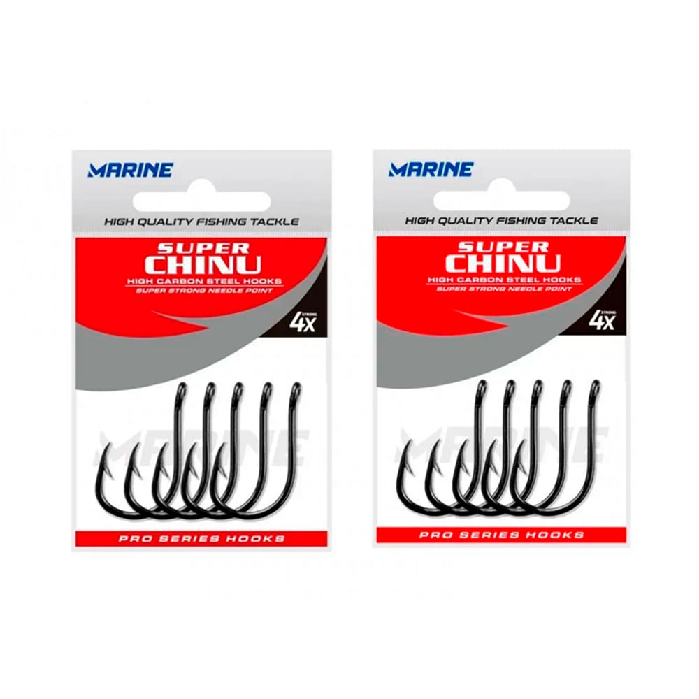 Kit Anzol Pesca Marine Sports Super Chinu Reforçado Nº 09 2 Cartelas 60 Unidades
