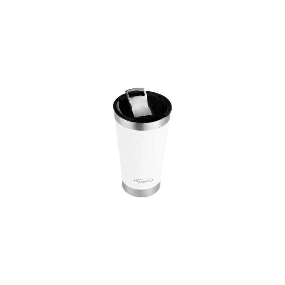Copo Térmico Tampa Abridor De Garrafa Branco 650Ml Plasvale