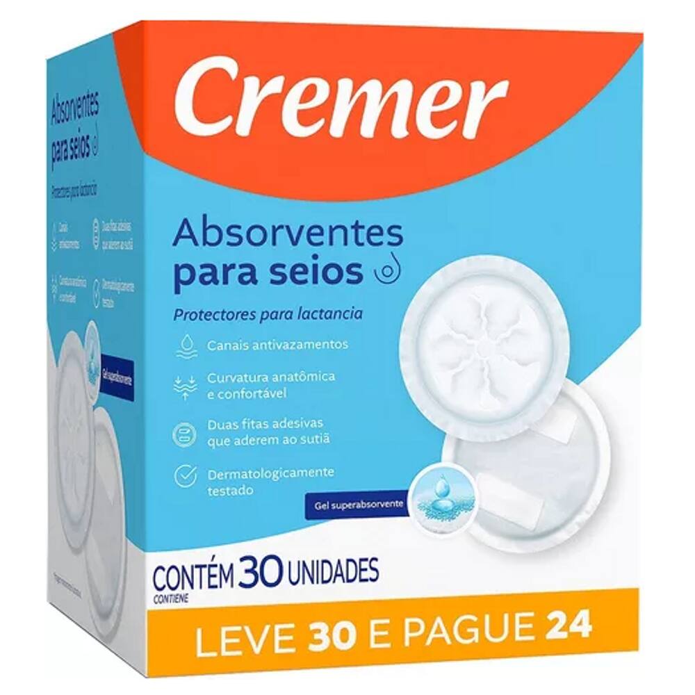 Absorvente P/ Seios Cremer Super Conforto C/30