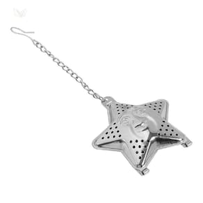 Infusor De Cha Formato Estrela Com Corrente Inox
