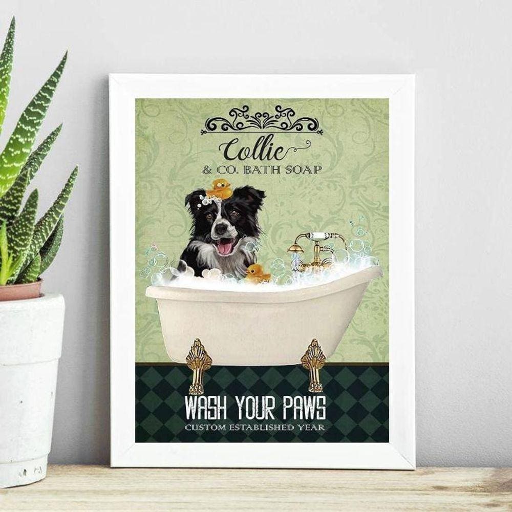 Quadro Decorativo Banheiro Border Collie 45X34Cm