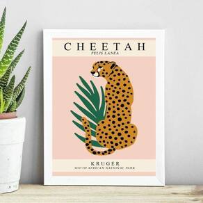 Quadro Arte Boho Poster Leopardo 24X18Cm