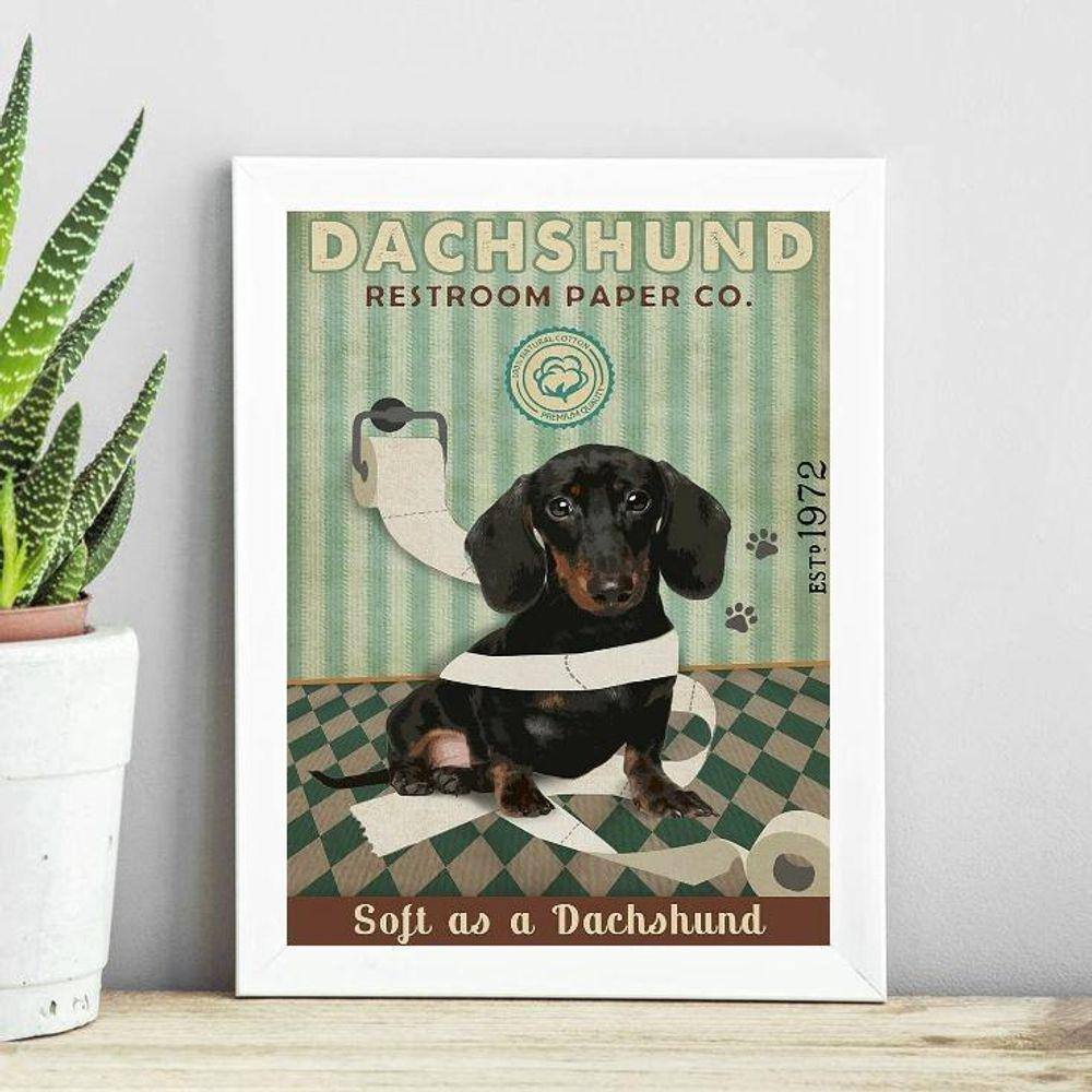 Quadro Decorativo Banheiro Dachshund 24X18Cm
