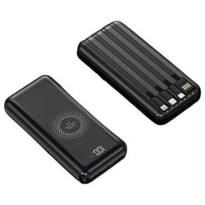 Novo Carregador Portátil Por Indução Sem Fio 10000Mah Cabos