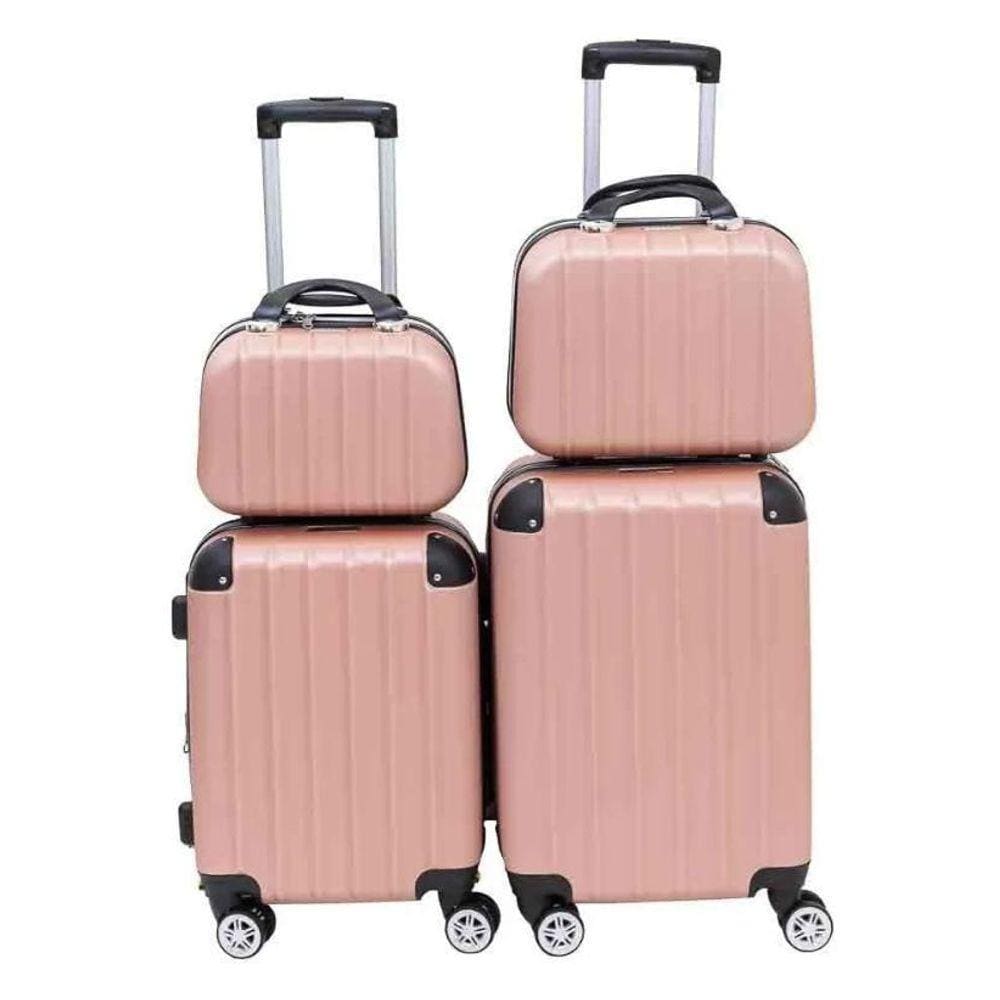Conjunto Mala De Viagem P +Pp +2 Frasqueira Rígida 360 Graus