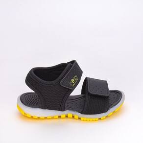 Sandália Papete Masculina Led Kidy Preto e Amarelo
