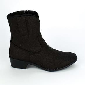 Bota Infantil Kidy Country Western Cano Médio Preto Glitter