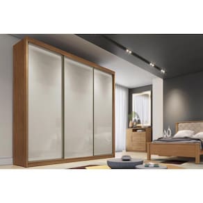 Guarda Roupa Casal 3 Portas E 4 Gavetas Arezzo Plus Freijo Cumaru C/ Fendi - Novo Horizonte