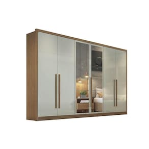 Guarda Roupa 6 Portas C/ Espelho E 8 Gavetas Robust Plus Freijó/Fendioff - Novo Horizonte