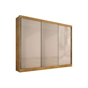 Guarda Roupa Casal 3 Portas De Correr E 6 Gavetas Natus Freijo Cumaru C/ Fendi - Novo Horizonte
