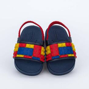 Chinelo Bebê Menino Mar e Cor Blocks Marinho com Elástico